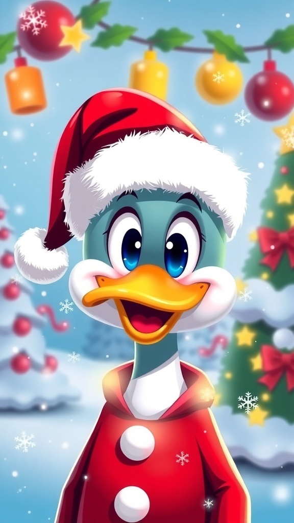 Quackity Christmas Profile Picture Guide A Christmas-themed profile picture inspired by Quackity, featuring a character in a Santa hat with snowflakes and lights.